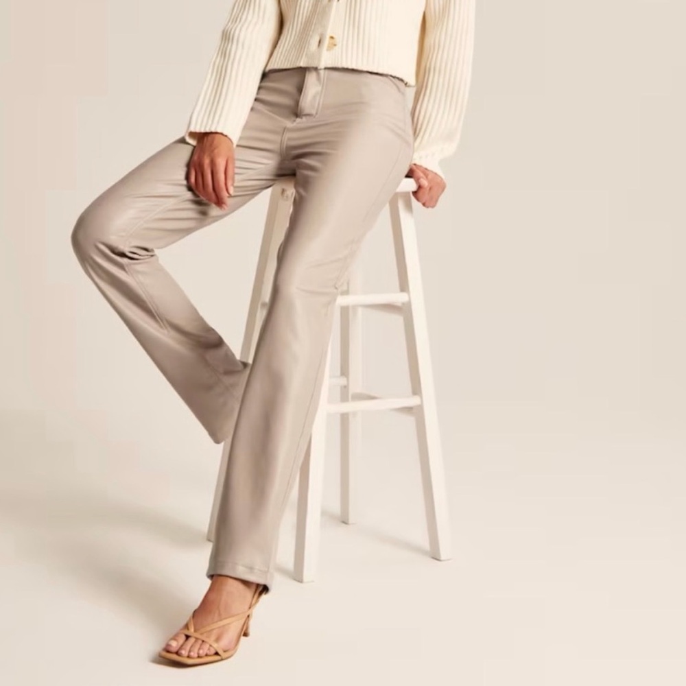 Abercrombie & Fitch Women's High Rise 90s Relaxed Vegan Leather Pants